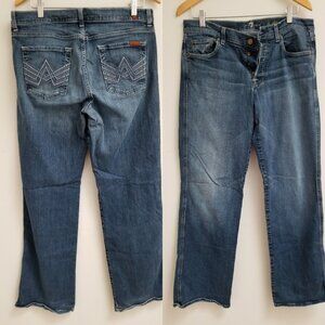7 For All Mankind Button Fly SZ32-29 Women's  Boot Cut Jeans
